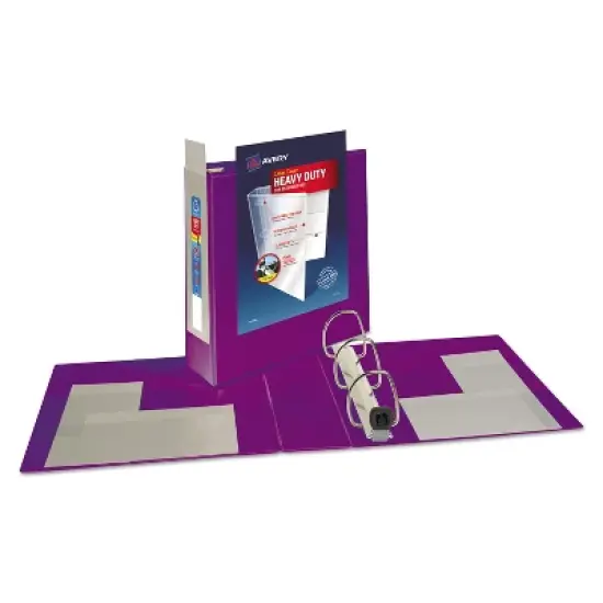 Avery Heavy-Duty View Binder w/Locking EZD Rings 3" Cap Purple 79810 image {2}
