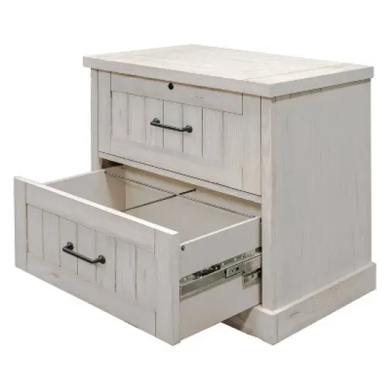 Avondale File with Locking Legal/Letter File Drawer Fully Assembled White - Martin Furniture image {1}