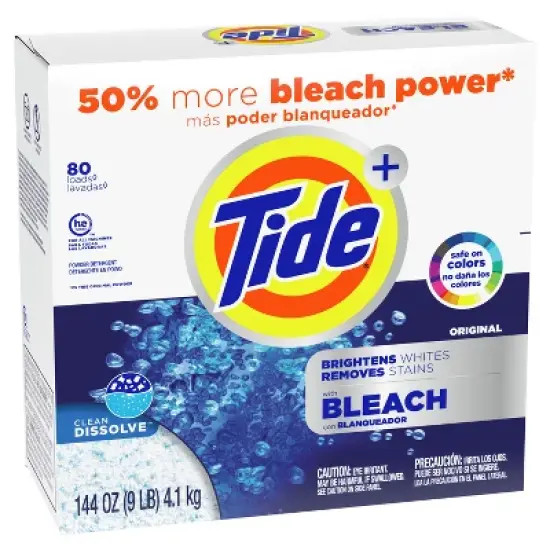 Tide Original Plus Bleach Powder Laundry Detergent - 144oz image {1}