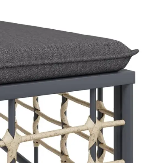 vidaXL Anthracite Outdoor Patio Lounge Set - 6 Pieces, Weather-Resistant Poly Rattan, Powder-Coated Steel Frame with Comfortable Cushions image {6}