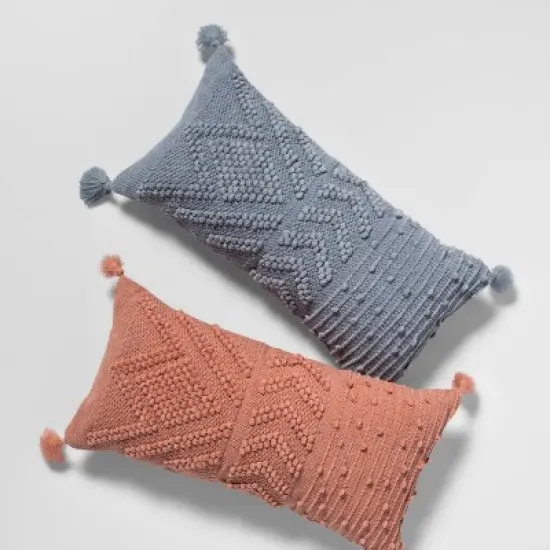 Oversize Embroidered Textured Lumbar Throw Pillow - Opalhouse&trade; image {4}