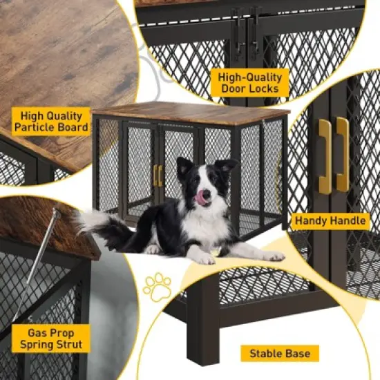 48 Inch Heavy Duty Dog Crate Furniture, Large Dog Kennel for Small, Medium and Large Dogs, Wooden Dog Cage Furniture with Waterproof Top image {2}