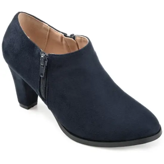 Journee Collection Womens Sanzi Comfort Insole Inside Zip Block Heel Booties image {11}
