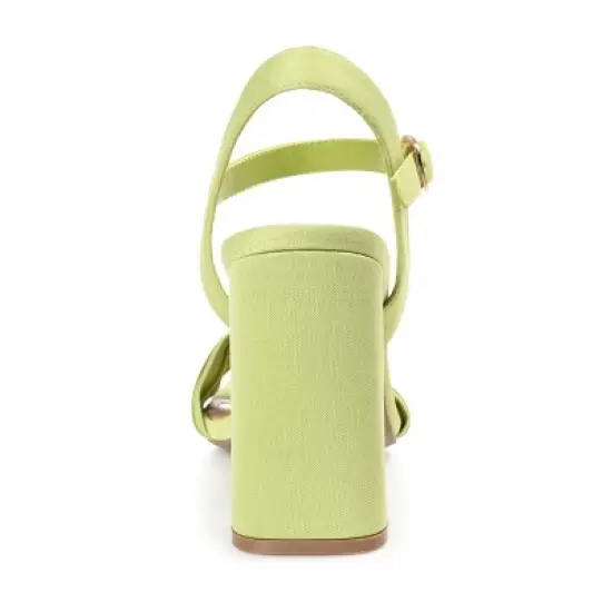 Journee Collection Womens Skiler Tru Comfort Foam Open Square Toe Block Heel Sandals Green 11 image {2}