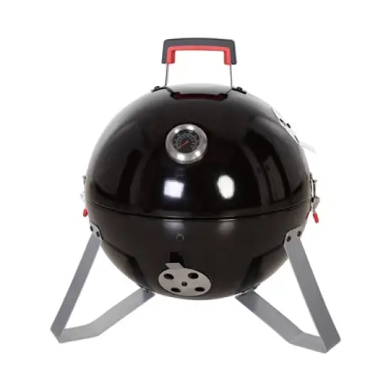 Captiva Designs 18" Vertical Dual Layer Charcoal Smoker Grill with Porcelain-Enameled Smoking Chamber GR14 Black: Outdoor Cooking image {4}