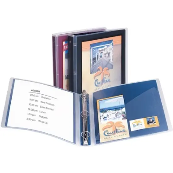 Avery Flexi-View 3 Ring Binder, 1 Inch Round Rings, 3 Black Binders (17686) image {1}
