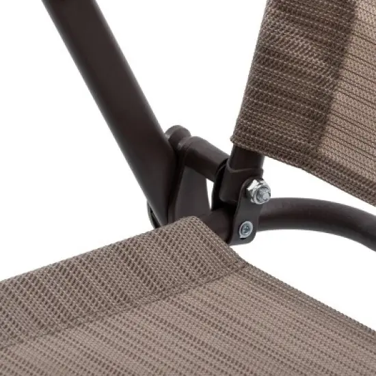 3pc Outdoor Dining Furniture Patio Bistro Set with 2 Folding Chairs & Round Table -Crestlive Products image {4}