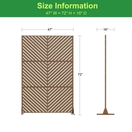 Brown Parallel Line Galvanized Sheet Screen, Outdoor Privacy Screen image {3}