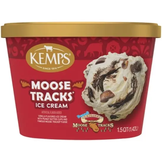 Kemps Moose Tracks Premium Ice Cream - 48oz image {8}