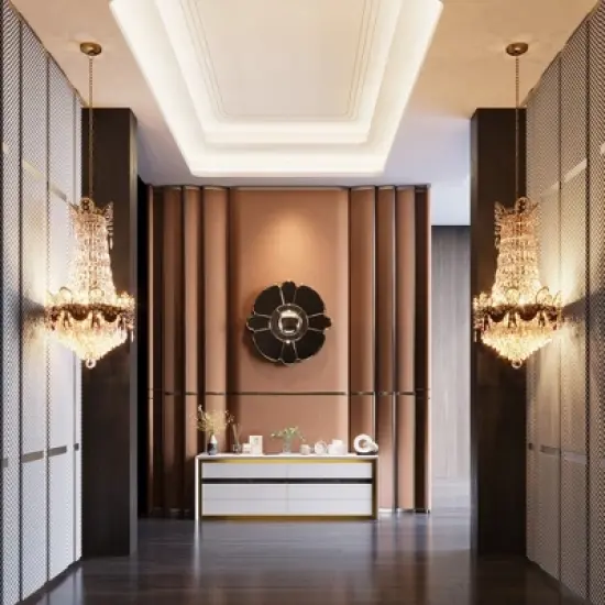 Famapy White Six Drawer Dressers Storage Cabinet Golden Inlaid Contemporary Style image {9}