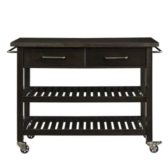 Havelock Rolling Kitchen Island Dark Tobacco - Holly & Martin image {5}