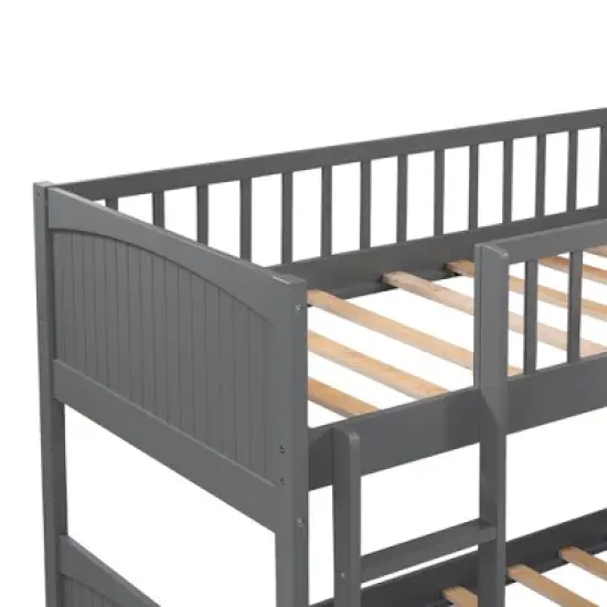 Twin over Twin Bunk Bed with Twin Size Loft Bed with 2 Drawers - ModernLuxe image {5}