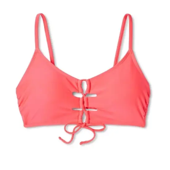 Women's Lace-Up Bralette Bikini Top - Shade & Shore&trade; Pink image {5}