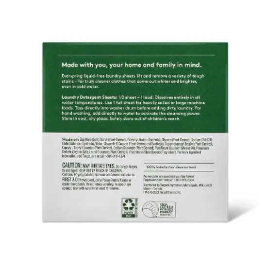 Free & Clear Laundry Detergent Sheets - 64 Loads - Everspring&trade; image {2}