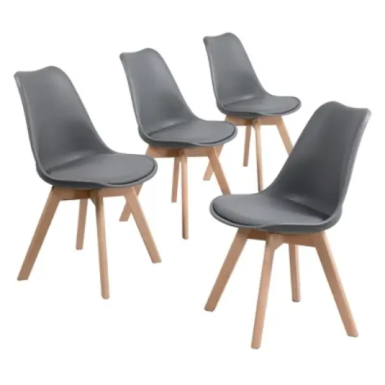 Yaheetech Pack of 4 Upholstered Dining Chairs for Dining Room, Kitchen image {8}