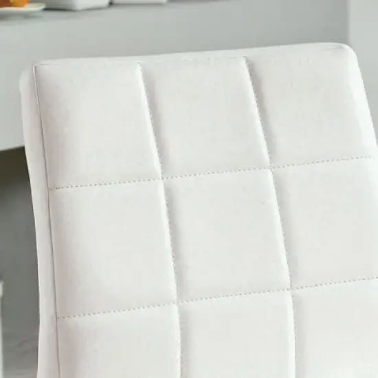 Set of 2 Aneston&nbsp;Square Gridded Leatherette Side Chair White - HOMES: Inside + Out image {2}
