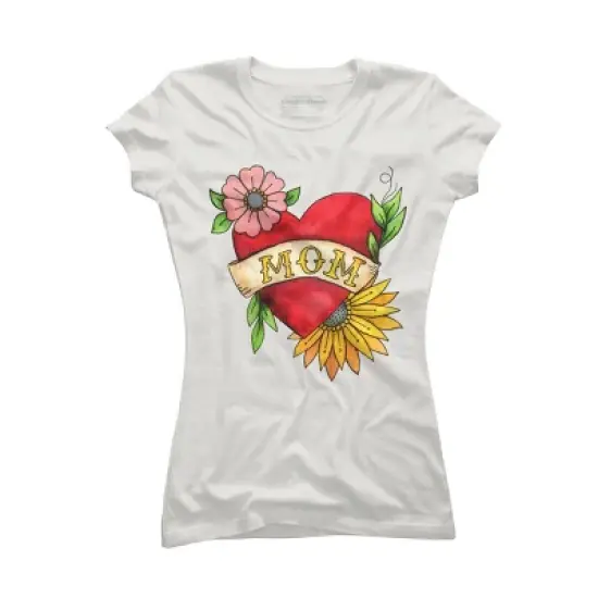 Junior's Design By Humans Watercolor Flower Mom Tattoo By latheandquill T-Shirt image {6}