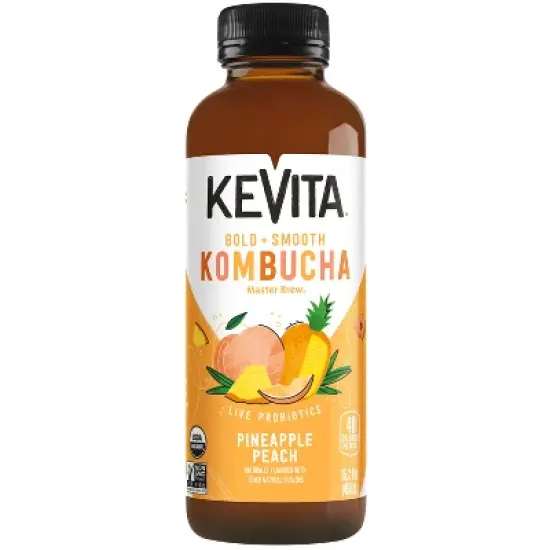 KeVita Pineapple Peach Master Brew Kombucha - 15.2 fl oz image {6}