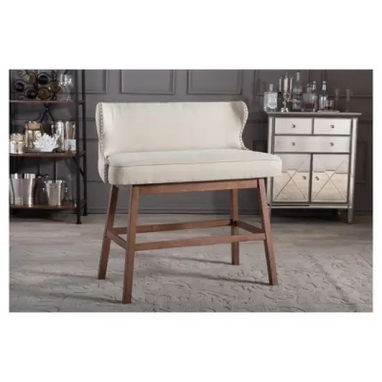 Gradisca Modern And Contemporary Fabric Button Tufted Upholstered Bar Bench Banquette - Baxton Studio image {3}