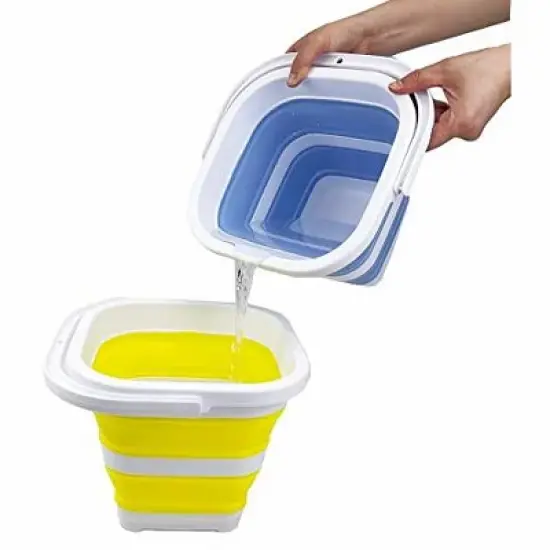 SAMMART 5L (1.3 Gallon) Collapsible Rectangular Handy Basket/Bucket image {6}