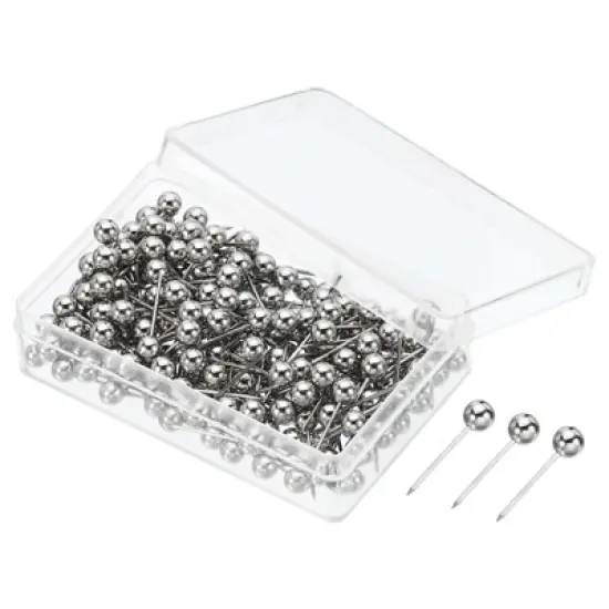 Unique Bargains Round Head Steel Point Push Pins 200 Pcs image {9}