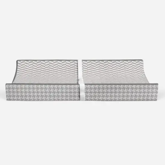 Bacati - Herringbone Quilted Muslin Changing Pad Cover Gray image {5}