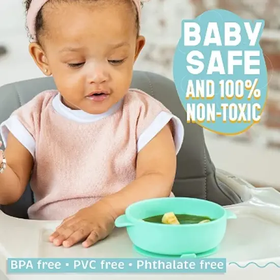 Upward Baby Silicone Bowl 3Pc Set With Spoon Multi image {1}