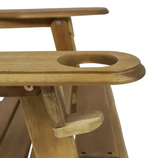 Bellwood Outdoor Acacia Wood Folding Adirondack Chair Natural - Christopher Knight Home image {6}