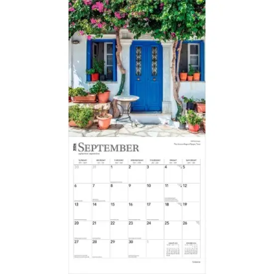 BrownTrout Greece 2026 12"x24" Hanging Square Wall Calendar Plastic-Free image {3}