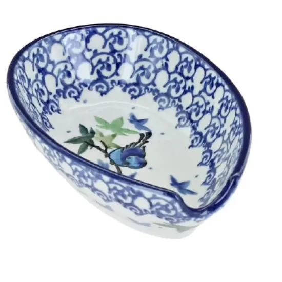 Blue Rose Polish Pottery 381 Ceramika Artystyczna Small Spoon Rest image {16}
