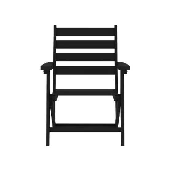 Flash Furniture Tolleson Commercial Grade Adirondack Dining Chair with Fold Out Cup Holder, Weather Resistant Recycled HDPE Adirondack Chair image {10}