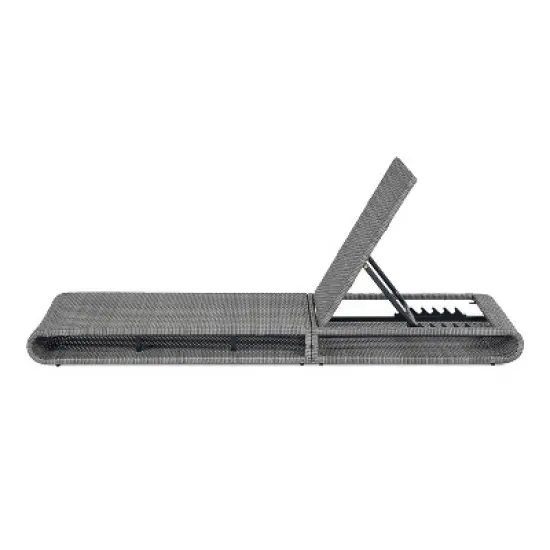 Christopher Knight Home Patio Rattan and Metal Chaise Lounge with Adjustable Backrest image {4}