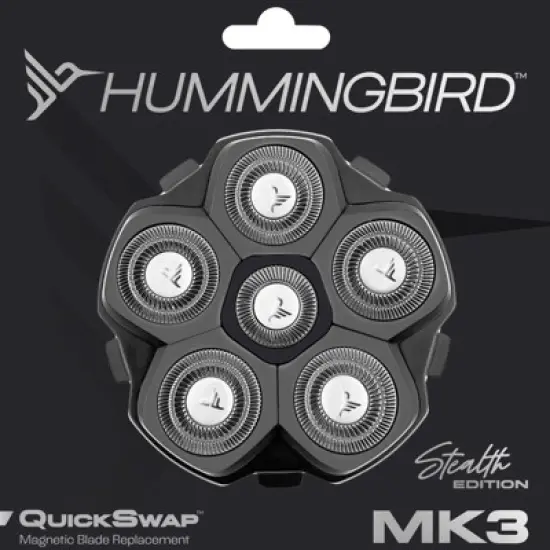 HUMMINGBIRD MK3 Stealth Edition QuickSwap Replacement Blade Head, Genuine Blade Head Refill, Magnetic 6-Blade Head, Hypoallergenic Stainless Steel image {1}