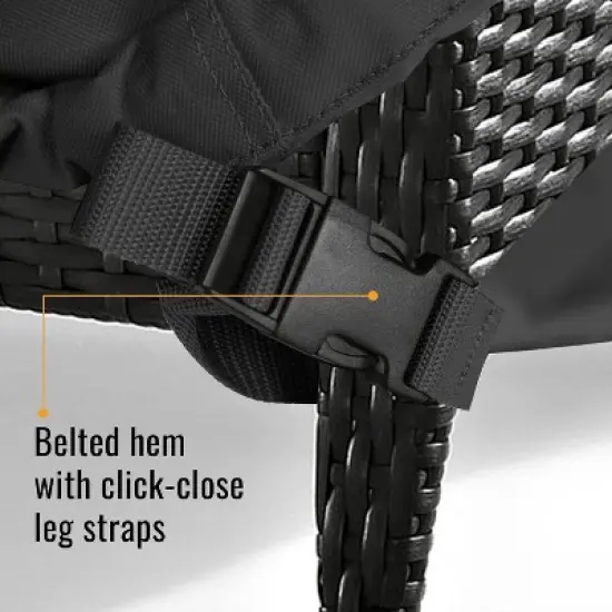 Outdoor Loveseat Sofa Cover &ndash; Weatherproof, Water-Resistant Black Protective Cover for Patio Furniture &ndash; Heavy-Duty Outdoor Couch Cover image {6}