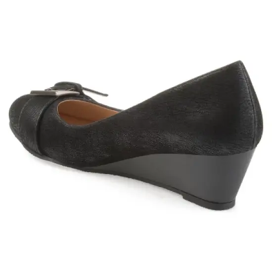 Journee Collection Womens Graysn Comfort Insole Slip On Round Toe Wedge image {6}