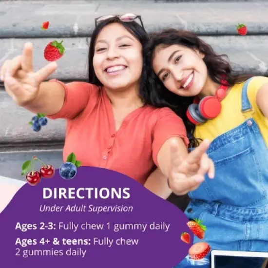 NuBest Tall Gummies with Calcium, Vitamin D3, K2, B Complex, Magnesium, Zinc & more, for Kids Age 2+, 60 Berries Gummies, No Added Sugar image {3}