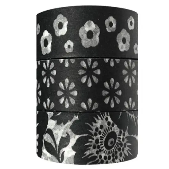 Wrapables Dark Posies Washi Masking Tape (Set of 3) image {1}