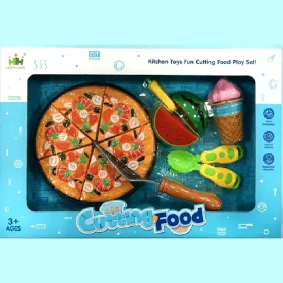 Link Worldwide Pizza Party Playset With Watermelon, Icecream And Utensils Pretend Play Toys image {13}