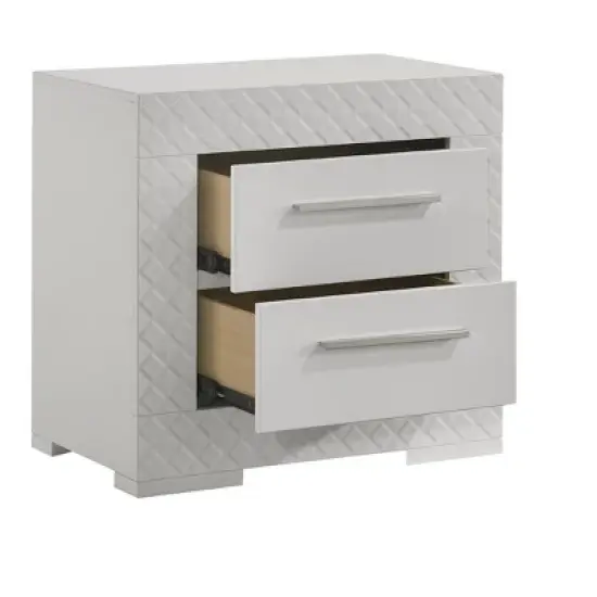 Blanca Modern Style 2-Drawer Night stand Made with Wood in White image {2}