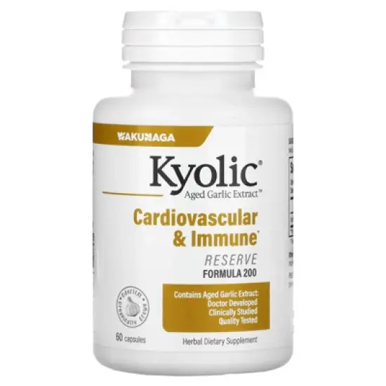 Kyolic Aged Garlic Extract, Cardiovascular & Immune, Reserve Formula 200, 60 Capsules (600 mg per Capsule) image {4}