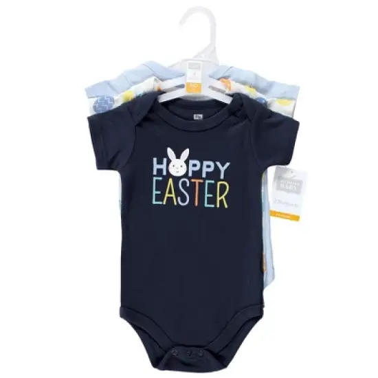 Hudson Baby Infant Boy Cotton Bodysuits, Hoppy Easter image {1}