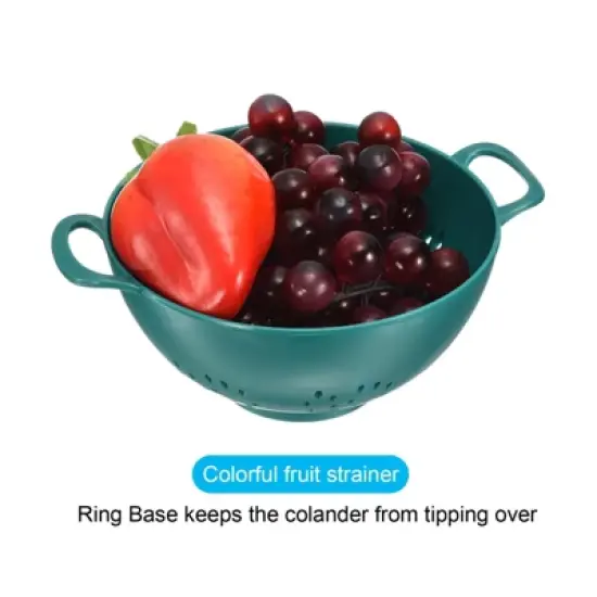 Unique Bargains Vegetable Fruit Kitchen Drain Sieve Plastic Colander 3 Pcs image {3}