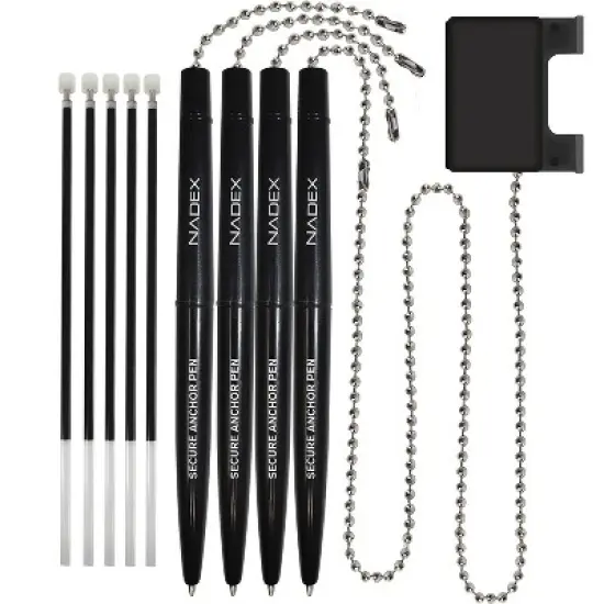 Nadex Coins&trade; Ball and Chain Security Pen Set (4 Pen; Black) image {1}