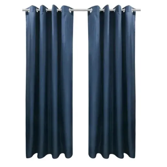 Commonwealth Seascapes Light Filtering Enhance Living Space with Satiny Look Grommet Outdoor Panel Pair, Indigo image {1}