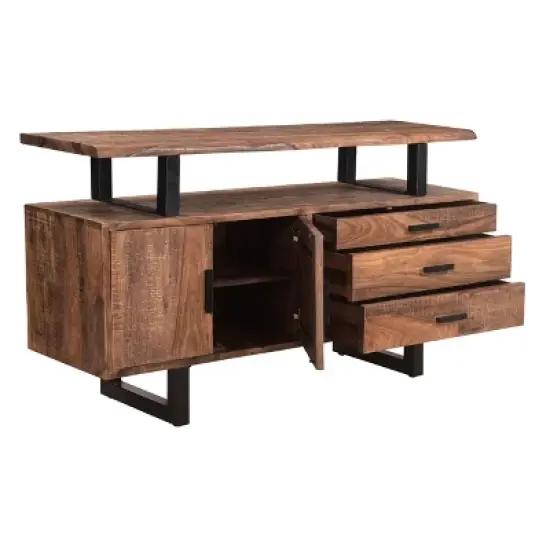 Farve 2 Door 3 Drawer Credenza/Sideboard Brown - Treasure Trove image {2}