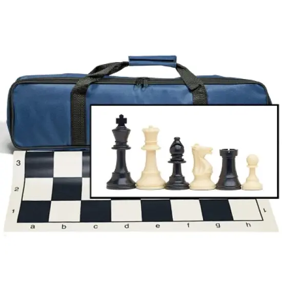 Complete Tournament Chess Set &ndash; Plastic Chess Pieces with Roll-up Chess Board and Travel Canvas Bag image {8}