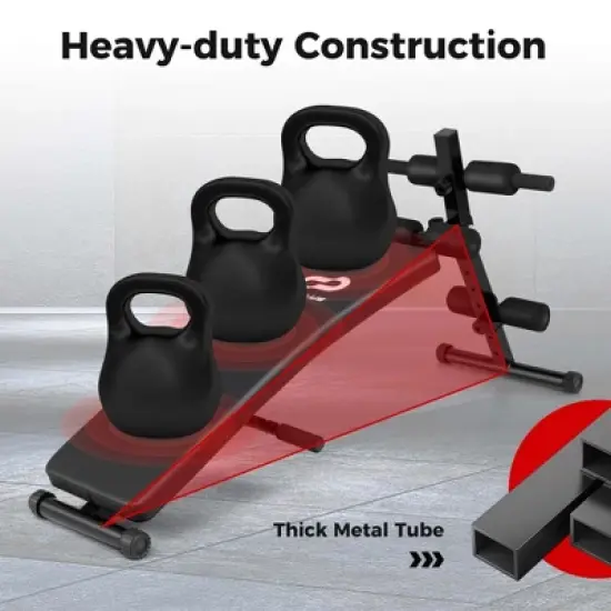 Costway Adjustable Decline Sit Up Bench for Exercise with High Density Foam Cushioned Seat image {5}