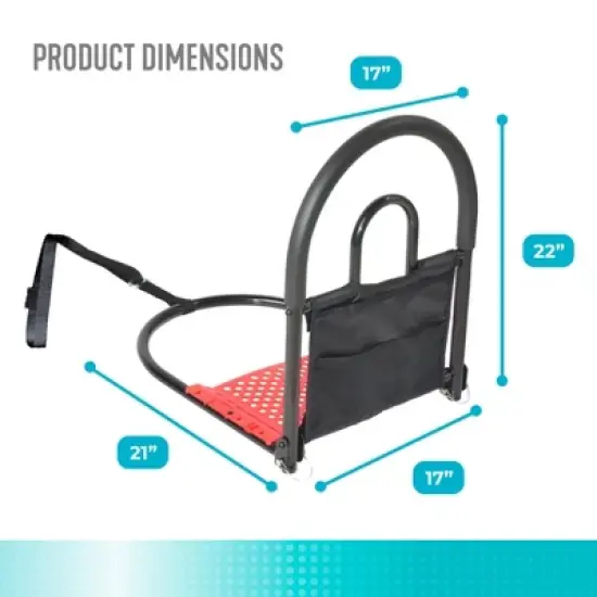 Stander Bed Rail Advantage Traveler, Folding Bed Handle for Seniors, Black image {6}