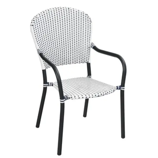 Tangkula 5PCS Rattan Patio Dining Set All Weather Square Folding Table & 4 Stackable Chairs Set w/Tempered Glass Tabletop image {8}