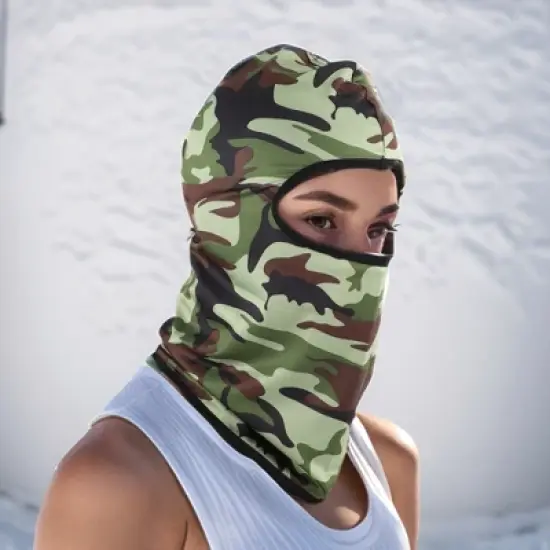 Unique Bargains Ice Silk Camouflage Balaclava Face Mask 1 Pc image {4}